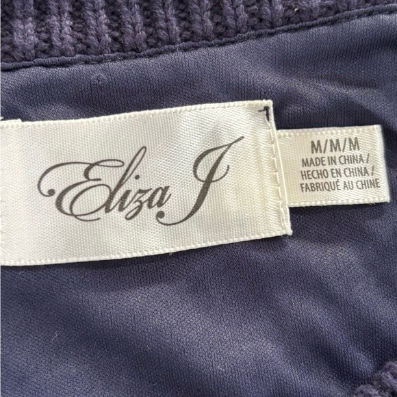 Eliza J Textured Knit Sleeveless Sweater Dress Navy Size M NWT - Picture 4 of 5